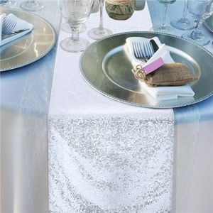 Gold Silver Sparkly Lantejãos Runners Mesh Table Runners para lantejoulas de aniversário de aniversário da festa do chá de bebê decoração de casamento