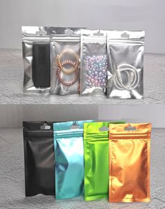 85x13cm front matte transparent plating foil zip bag color mylar phone case packing pouch resealable pack watch black sack6826236