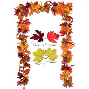 Decorative Flowers 3 PACK 175CM Fall Garland Hanging Vine Artificial Autumn Foliage Thanksgiving Decor Wedding Christmas