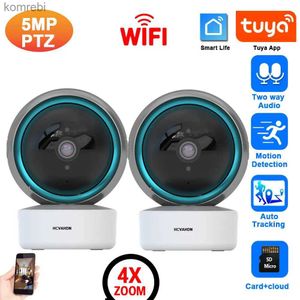 IP-kameror Tuya Smart Life Home Safety Camera System Wireless 5MP WiFi CCTV PTZ IP Video Surveillance Camera 2-vägs Audio Baby Monitor 2K C240412