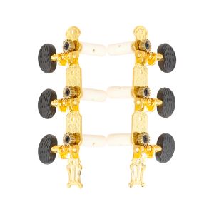 2pcs Classical Guitar Knobs Chords Open Black Gold Chords A Pair Of Guitar Tuning Chords with Screws Fine Pattern Guitar Parts