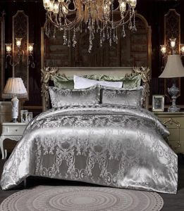 Designer de luxo Conjuntos de roupas de cama Sation Silver Saien Bed Sets Sets Cobra Bordado Europa Europa Conjuntos de cama King Size de tamanho elegante8787340