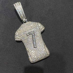 Pendenti di gioielli hip hop uomo fascino collana numero personalizzato nome sterling sier moissanite pendente