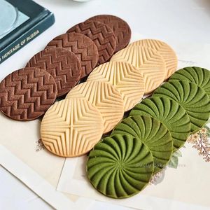 Baking Moulds 3Pcs/set Geometric Biscuit Mold Corrugated Round Cookie Cutter Hand Pressure Embosser Stamp Fondant Cake Decoration Tools