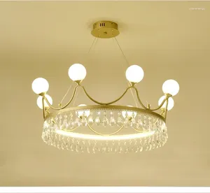 Lampadiers moderna corona cristallo a soppalco lampadario sala da pranzo per sala da pranzo per la camera da letto a sospensione di lampadario g9 cavo in oro opaco regolabile