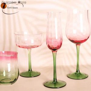 Kieliszki do wina 2pcs luksusowy różowy kryształ kryształowy lasses household plet impreza champane lass czerwone wino lasses romantyczny weddin cup ift l49
