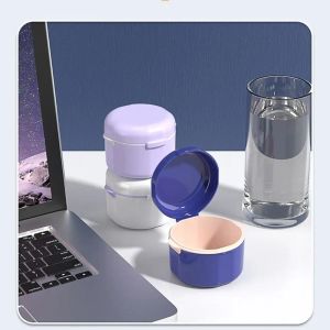 1PC Oral Orthodontic Retainer Cleaning Case Denture Bath Box With Strainer Double Layer Braces Storage Box Soaking Container