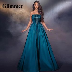 Party Dresses Glimmer Classic Graceful Charming Prom A-Line Tassel Boat Neck Satin Backless Pleat Vestidos De Festa Custom Made