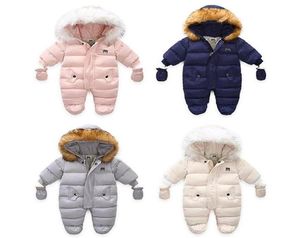 Nyfödda baby vinterkläder barn jumpsuit huva inuti fleece girl boy kläder hösten överaller ytterkläder341v4626767