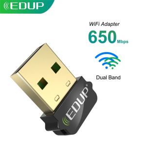 Cards EDUP 650MBPS USB WiFi Adattatore 5G/2,4 GHz Wireless Network Card Mini USB WiFi Dongle Adattatore portatile Adattatore per laptop Win11