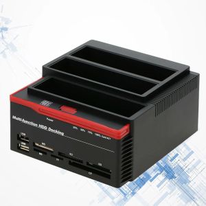 İstasyonlar USB30 3 Disk IDE HDD Docking İstasyonu Klon fonksiyonu ile üç konum sabit disk tabanı ve okuyucusu ABD fişi (siyah)