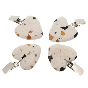 Tala de mesa 4 PCS Mesa Clamp Heart Towloth Pingente Camping Camping Runner Terrazzo Decorações