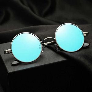 Solglasögon 2023 mode runda polariserade solglasögon män märke design kvinnor nyanser retro legering solglasögon uv400 glasögon oculos de sol 24412