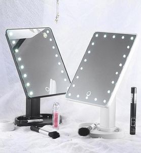 REGOLABILE 1622 LED LED Specchio illuminato touch screen con tougazione portatile portatile lampada da tavolo da tavolo specchio cosmetico strumento 7571589