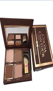 Бренд -макияж Cocoa Contour Kit 4 Colors Bronzers Highlighters Порошковая палитра Nude Color Shimmer Stick Cosmetics Chocolate Eyes6087851