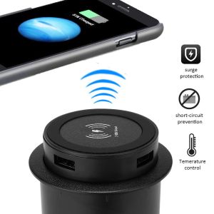 Chargers Fast Wireless Charger Desk Embeded QI Charging 10W Table Pad Universal For Samsung Apple iPhone Wireless BuiltIn QI Charger