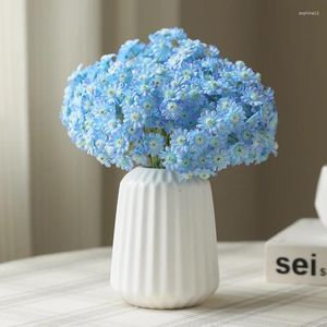 Dekorativa blommor enstaka gren 5-gaffel Daisy Simulation Little Wild Flower Home Decoration Wedding Artificial El