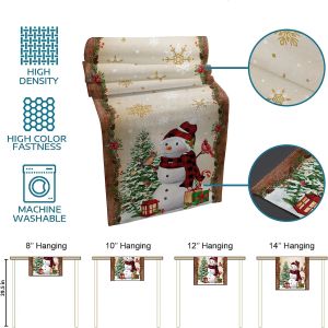 Choinka Snowman Linen Table stół kuchenny stół do jadalni wystrój wiejski navidad Xmas Winter Table Runners Decor Wedding Decor