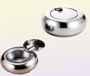 Round Stainless Steel Ashtray Home Party Bar Decoration Ash Holder For Gift Cigarette Lighters Smoking Accessory Ash Tray C02231079578