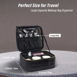 Bolsa de maquiagem de viagem com partição ajustável Caixa de armazenamento Profissional de Cosméticos Jóias Portáteis Acessórios Digitais de Ferramentas 240408