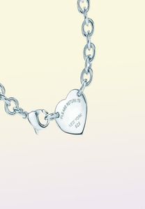 Heart Shaped Cross Key 925 Sterling Silver Necklace Bracelet Woman Jewelry Fashionable Simple Memorial Day Wedding Party Necklace1717388