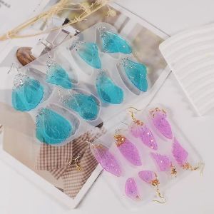 DIY Butterfly Wing Earrings Pendant Silicone Molds with Hole Jewelry Keychain Necklace Charms Ornament Epoxy Resin Casting Mould