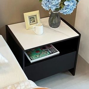 Современный стиль деревянный арт -конец боковой шкаф для спальни спальни прикроватный стол с ящиками для хранения.