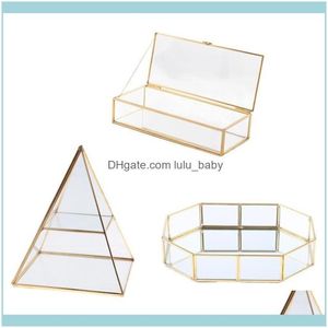 Verpackung Juwelytrinket Aufbewahrung Hülle Shinnie Frauen Schmuck Dispaly Stand Pyramid Clear Glass Box Schmuck Display Eitelkeitsfach 301V