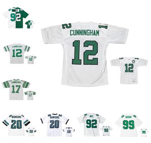 Zszyte koszulki piłkarskie Randall Cunningham Reggie White Jerome Brown Brian Westbrook Michael Vick Mesh Legacy Emerytowane retro koszulki Mężczyzn Kobiety Yth Green