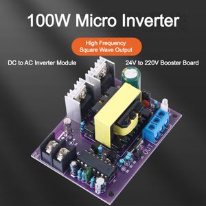 100W DC 24V till AC 110V 220V Power Inverter Step Up Booster Converter Power Supply Transformer för bil hem utomhus