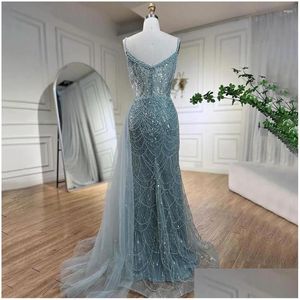 Urban Sexy Dresses Party Serene Hill Nude Mermaid Spaghetti Straps High Split Beaded Arabic Long Evening Gowns 2024 For Women La72189 Dh0Al