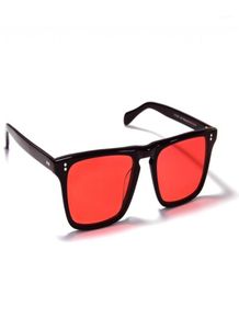 Okulary przeciwsłoneczne Robert Downey dla czerwonych okularów obiektywów moda retro mężczyzn projektant marki Acetate Frame Eyevear3890359