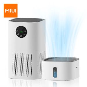 Fuktare MIUI 2in1 Smart Air Purifier med luftfuktare combo för hemallergier och husdjur hår, Rs i sovrummet, H13 True HEPA -filter