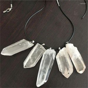 Decorative Figurines Fashion Good Quality Natural White Clear Crystal Charms Point Chakra Pendants For Jewelry Making STONE