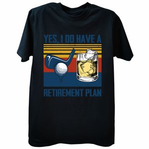 Komik Golf ve Şarap Evet Bir Emeklilik Planım Var T Shirts Yaz Grafik Sokak Giyim Kısa Kol Golf Oyuncu Hediyeleri T-Shirt