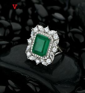 Oevas 100 925 Gümüş Sentez Emerald Alyanslar için Köpüklü Yüksek Karbon Pırlanta Partisi Güzel Takı Hediyeleri4878640