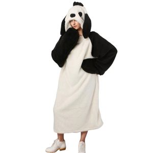女性冬の太い睡眠ゆるいフィットユニセックス大人パジャマフランネルコスプレ動物衣装スリープウェアホームウェア