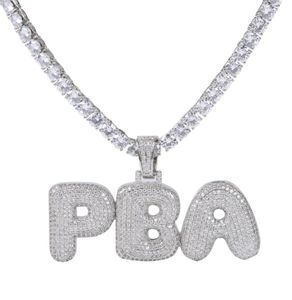 AZ Custom Name Letters Name Ожерелья подвеска для мужчин Женщины Золотое серебряное цвето