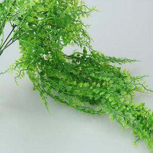 Decorative Flowers 82cm Artificial Green Plant Vines Wall Hanging Fake Leaves For Home Garden Decoration Simulation Orchid Flower Rattan