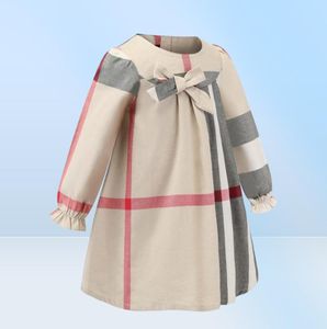 Baby Girls Dresses Designer Clothing Cotton Long Sleeve Costume Kids Girls Plaid Party Clothes Dress8874077