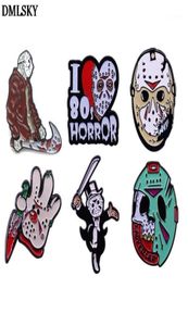 DMLSKY Friday the 13th Pins Horror killer Jason Voorhees Brooch Metal Badge for Clothes Shirt Collar Enamel Pin Fans Gifts M4604196026361