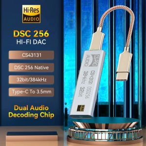 Verstärker DAC -Kopfhörerverstärker CS43131 DSD256 USB -Typ C mit 3,5 -mm -Ausgangs -Audio -Schnittstelle für iPhone PC HIFI Audio -Adapter -Chip -Amp