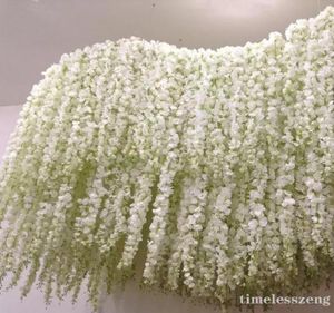 24 färger Artificial Silk Flower Wisteria 34CM Orchid String Rattan Home Garden Wall Hanging Flowers Vine Centerpiece Xmas Party W4872364