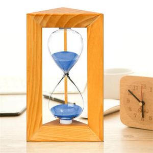 Nordic Style Retro Dekor dreieckige Holzglas Sanduhrwährung 5/10/15/30 Minuten Sand Timer Handwerk Home Wohnzimmer Schreibtischdekoration Dekoration