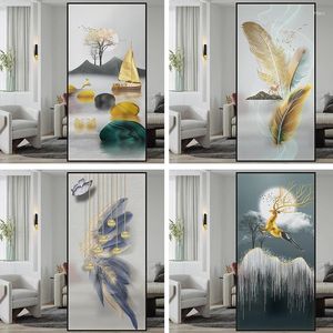 Window Stickers Light Luxury Landscape Glass Electrostatic Sticker Frosted Film Bathroom Toilet Opaque Anti-Light