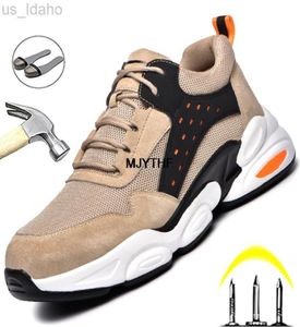 Säkerhetsskor Arbeta 2022 Ny sneaker Steel Toe Män oförstörbara andningsbara ljus Sneakers Punktersäkra stövlar L2209218571871