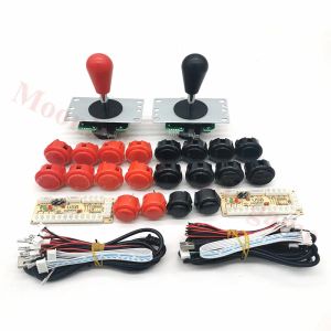 Oyunlar sıfır gecikme arcade diy kiti sıfır gecikme usb denetleyicisi pc sanwa oval top joystick pandora oyunu için pc için push düğmeleri ile