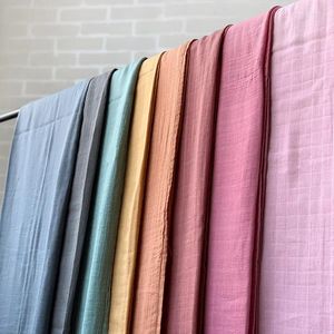 Blankets 120x120cm Bamboo Baby Swaddle Solid Plain Color Born Cotton Gauze Blanket Muslin Bath Towel