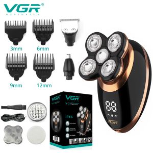 トリマーvgrグルーミングキットセットヘアトリマー5 in 1ビアードシェーバーノーズトリマーウォータープルーフIPX5電気シェーバーカミソリClippefor Men v316