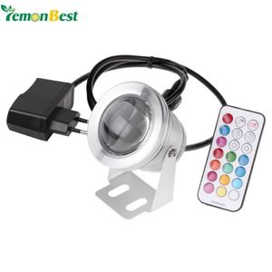 Lampada sottomarina a LED IP67 12 Colori 1000LM 10W RGB Funzionamento Light Timing Funzione Pool Pond Fish Scept Acquario Spotlight Eu Plug Y22540